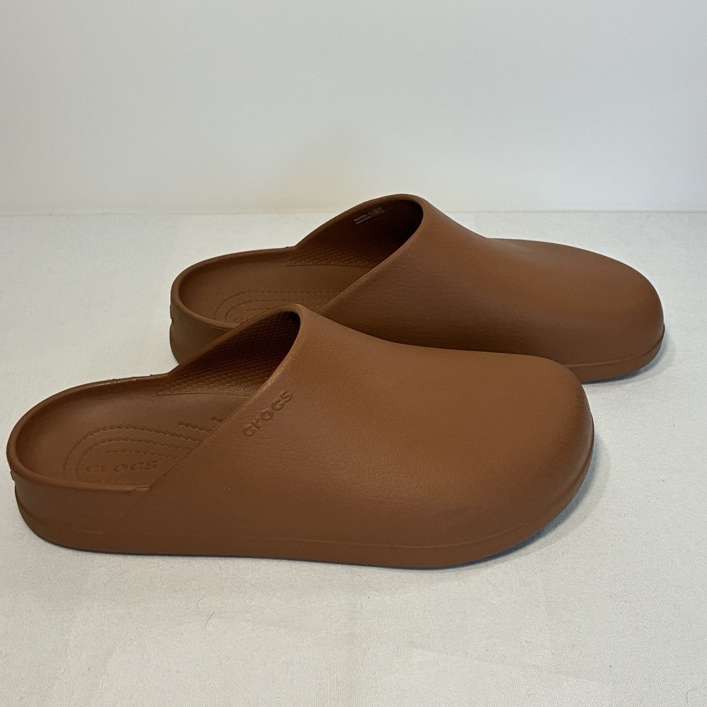 Crocs Dylan Clog Unisex M10 W12 Cognac Brown Slip On Mules 209366